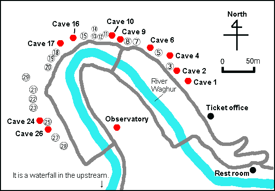 Ajanta Caves Map