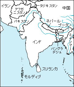 南アジア白地図